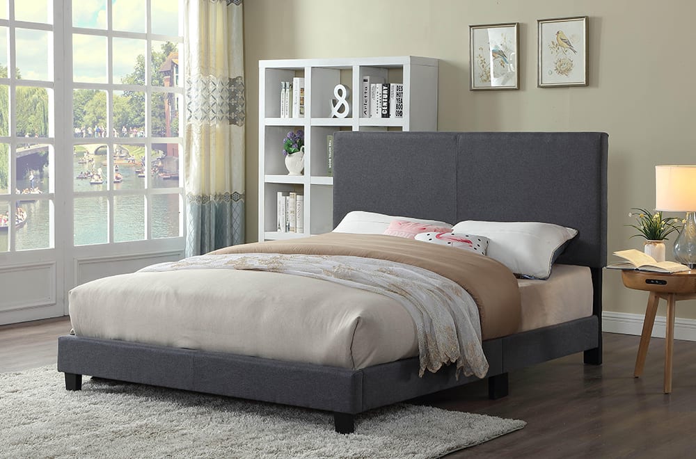 T2110 Double Size Bed Grey Furniture, Dhara Queen Platform Bed With Led Lighting White