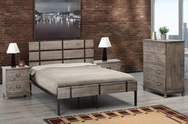 T2337G Double Size Bed Grey