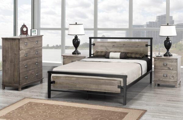 T2339G Double Size Bed Grey