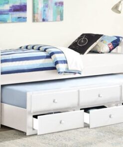 T-2100W 39″ Captains Bed (White) bunk bed