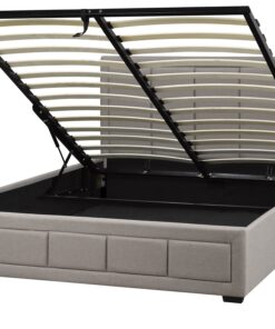 Alternative view of LX828-BEI WESTLEY PLATFORM Queen BED W/LIFT STORAGE BEIGE