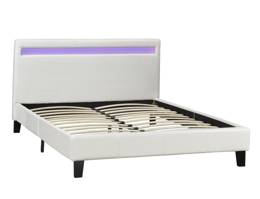 Alternative view of LX688 WH DHARA Queen BED FRAME W/LED LIGHT, WHITE