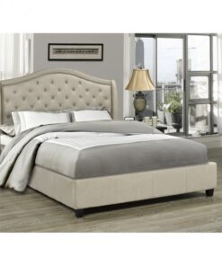 5262-BEI MILAN Queen PLATFORM BED FRAME BEIGE