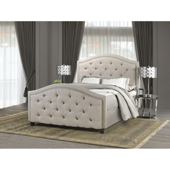 B2000BEI King ZEA BED FRAME BEIGE Furniture Trends