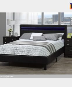 LX688 BLK DHARA Queen BED FRAME W/LED LIGHT BLACK