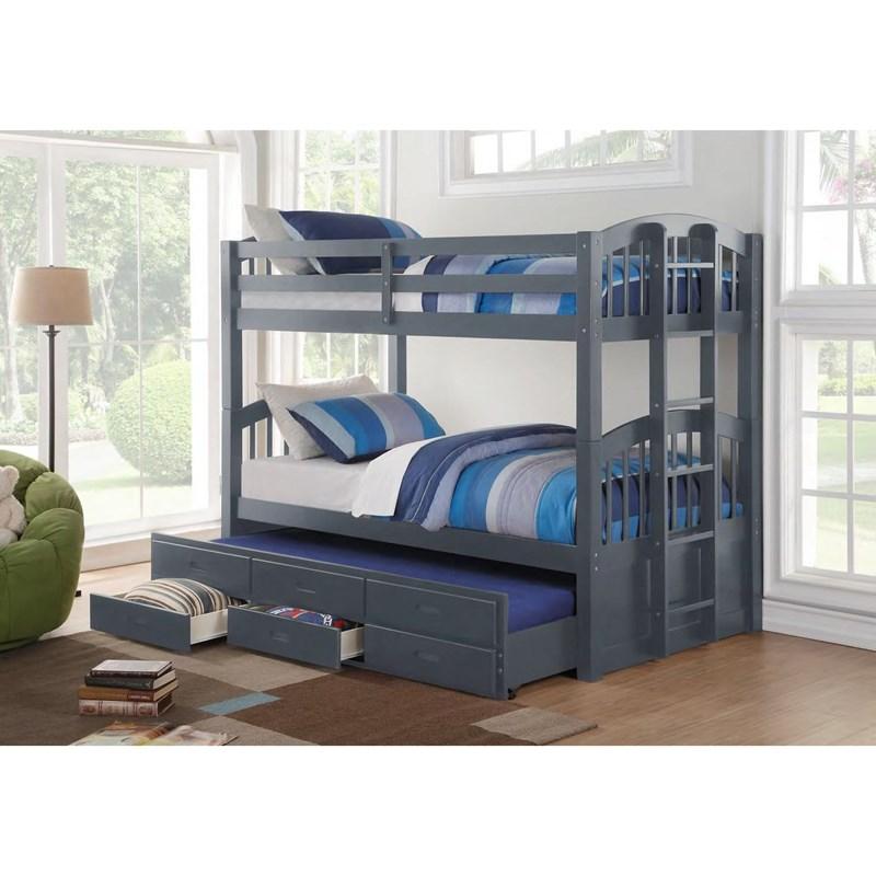 Ifdc B-123 Grey Double Over Double bunk bed - Furniture Trends