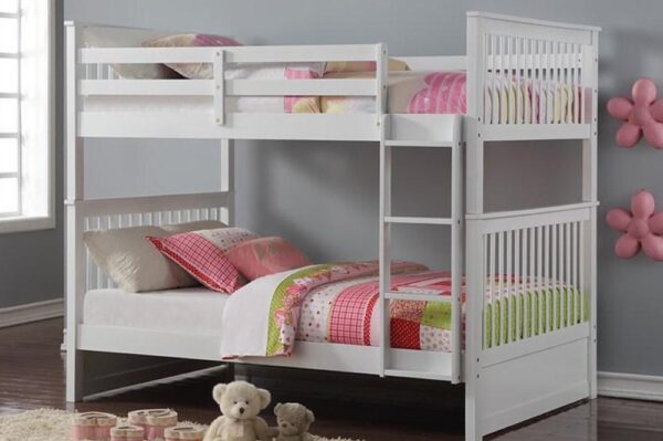 Ifdc B-123 White Double over Double bunk bed