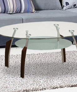 Alternative view of Stylish Glass Coffee Table with Chrome Legs
