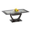 Black Trimmed Tempered Glass Coffee Table Set