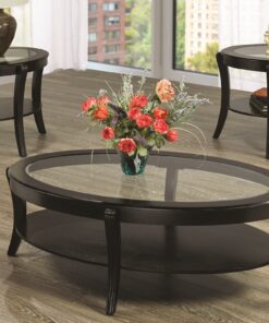 Black Glass Coffee Table Set
