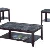 Modern 3-Piece Coffee Table Set with Marble Top