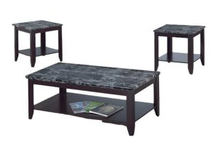 Modern 3-Piece Coffee Table Set with Marble Top