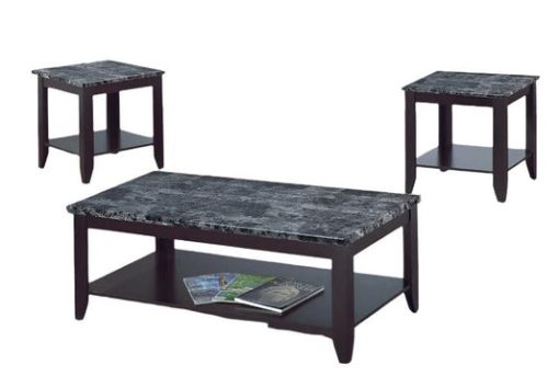 Modern 3-Piece Coffee Table Set with Marble Top