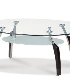 Stylish Glass Coffee Table with Chrome Legs