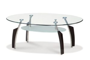 Stylish Glass Coffee Table with Chrome Legs