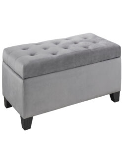 Alternative view of Brassex 22291-GR TUFTED STORAGE OTTOMAN GREY