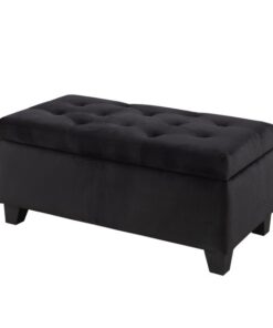 Brassex 20091 BLK TUFTED STORAGE OTTOMAN BLACK