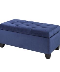 Brassex 20091 NY TUFTED STORAGE OTTOMAN BLUE