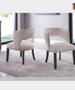 Brassex 6390-22BEI ISABELLA ACCENT CHAIR, BEIGE