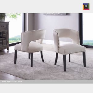 Brassex 6390-22BEI ISABELLA ACCENT CHAIR, BEIGE