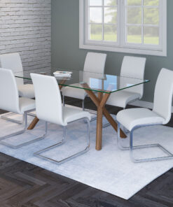 Alternative view of Worldwide Stark Rectangular Dining Table in Walnut