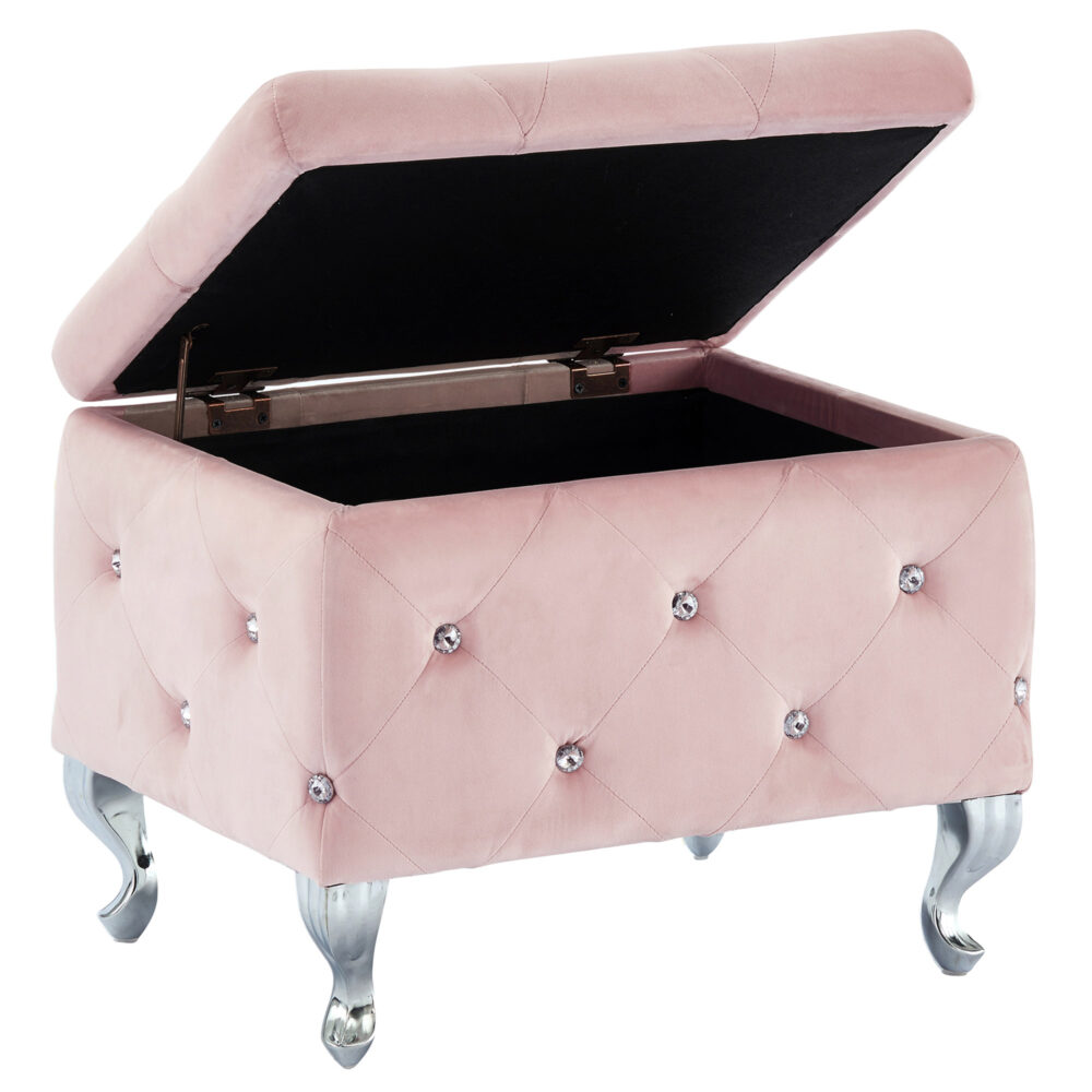 Alternative view of Worldwide Monique Square Storage Ottoman in Blush Pink