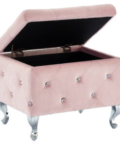 Alternative view of Worldwide Monique Square Storage Ottoman in Blush Pink