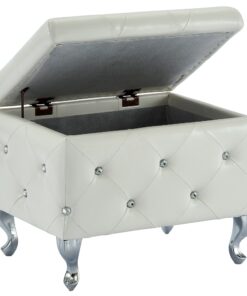 Alternative view of Worldwide Monique Square Storage Ottoman in White