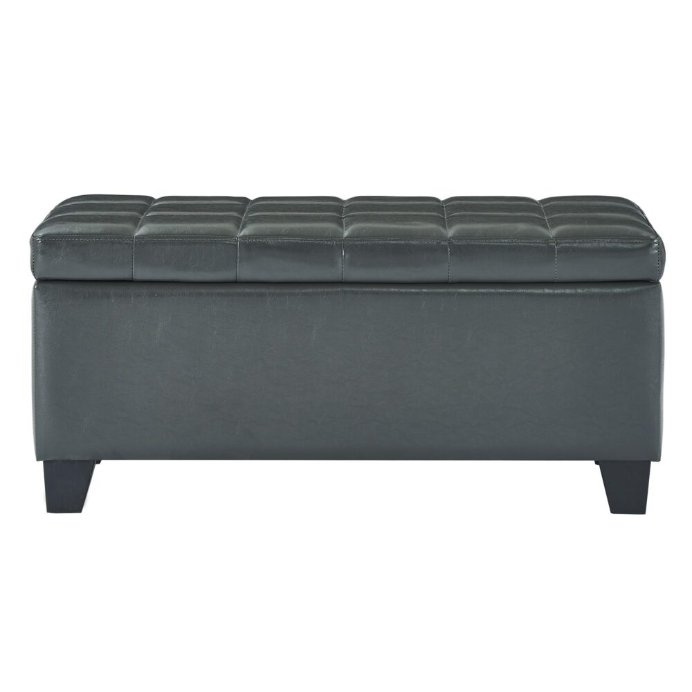 Worldwide Winston Rectangular Storage Ottoman in Grey