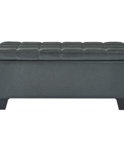 Worldwide Winston Rectangular Storage Ottoman in Grey