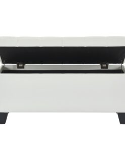 Alternative view of Worldwide Winston Rectangular Storage Ottoman in White