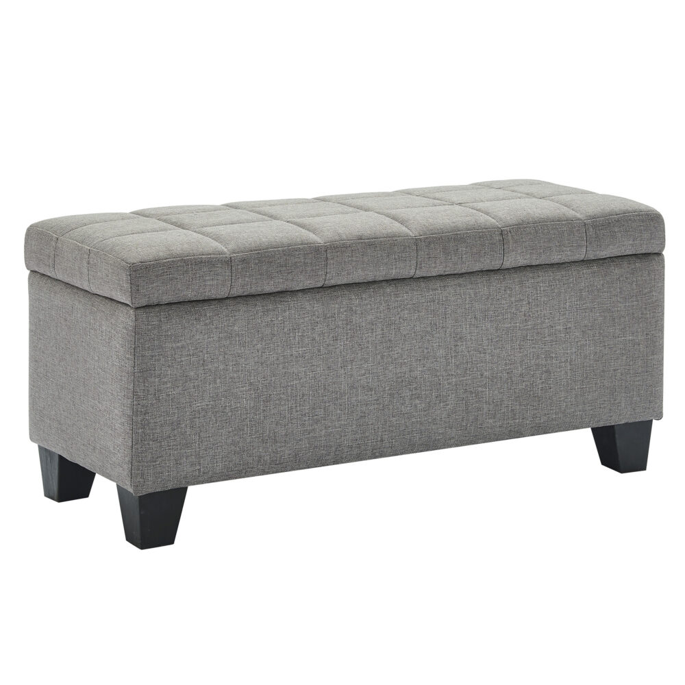 Alternative view of Worldwide Lila Rectangular Storage Ottoman in Grey