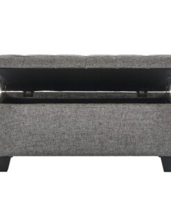 Worldwide Lila Rectangular Storage Ottoman in Grey