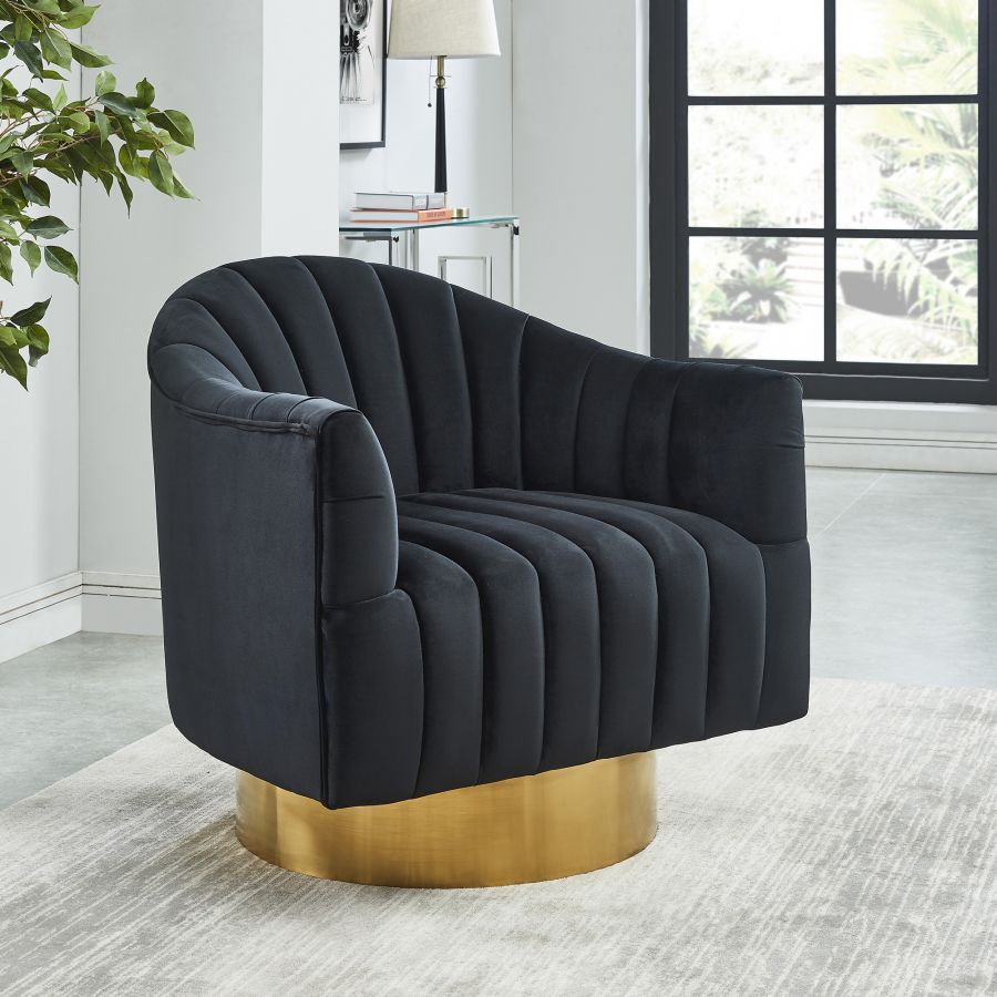 black gold accent chair