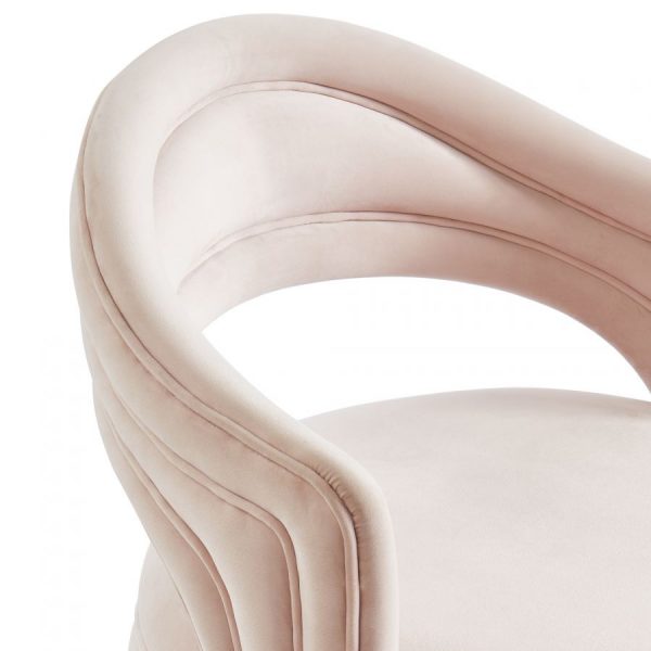 Worldwide Sloane Swivel Accent Chair in Blush Pink/Gold