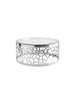 WELLINGTON Coffee Table GY-CT-7982 Glass top w/ pattern cut steel frame