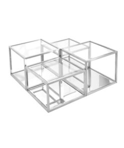 MULTI-LEVEL SILVER COFFEE TABLE