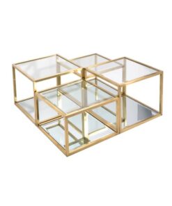 MULTI-LEVEL GY-CT-8166BG Brushed Gold Coffee Table