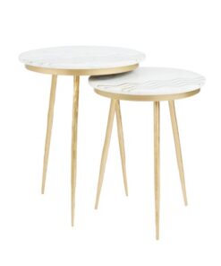 Belvin End table XC-52977 SET OF 2 WHITE MARBLE