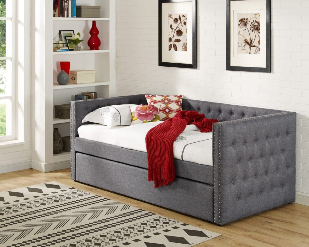GL2216 Daybed grey Trundle bed