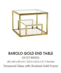 BAROLO GY-ET-8005G Brushed Gold end table