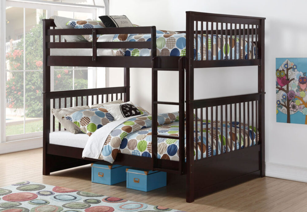 Ifdc B-123 Espresso Double over Double bunk bed