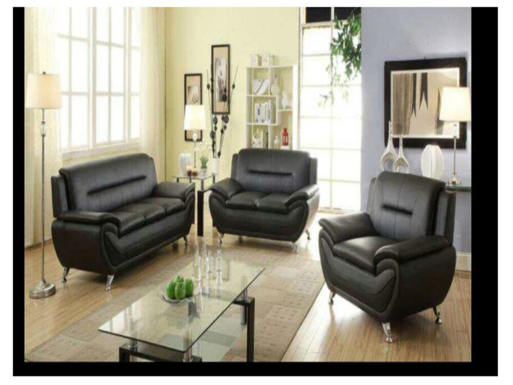 Speedy Black 3pcs Sofa Set