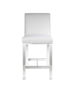Alternative view of Emiliano Counter Chair Gy-Cou-8121 White Aspen Pu With Silver Frame