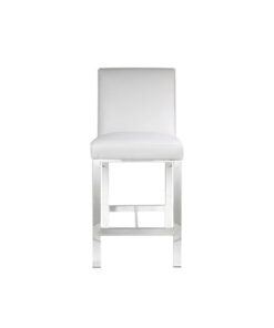 Emiliano Counter Chair Gy-Cou-8121 White Aspen Pu With Silver Frame
