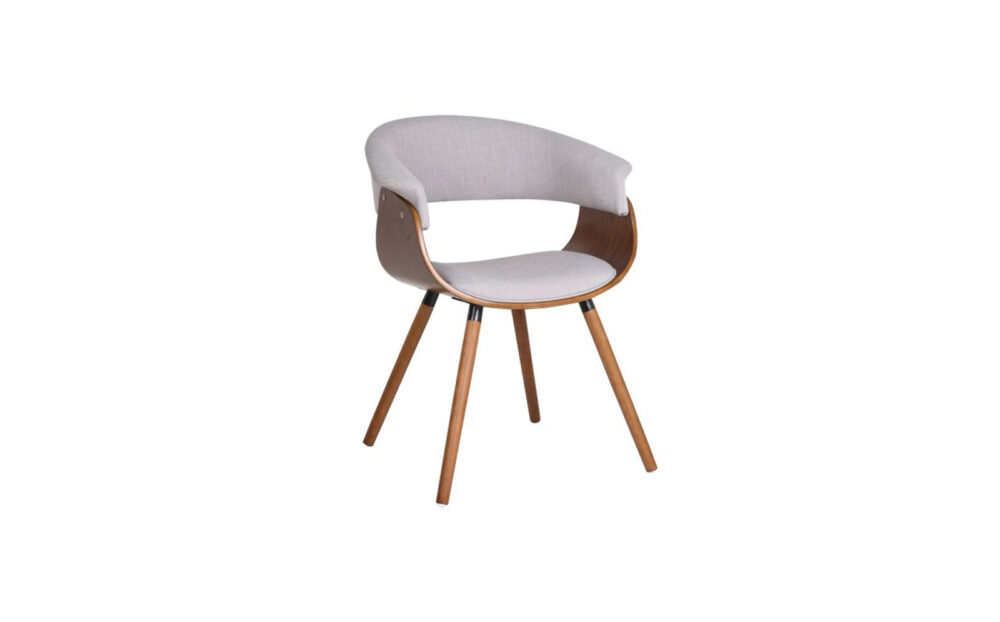 Holt Accent Chair in Grey and Walnut