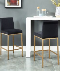 Alternative view of Diego 26 Inch Counter Stool, Set of 2 in Black and Aged Gold Leg