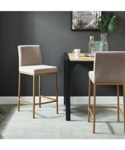 Alternative view of Diego 26 Inch Counter Stool, Set of 2 in Grey and Aged Gold Leg