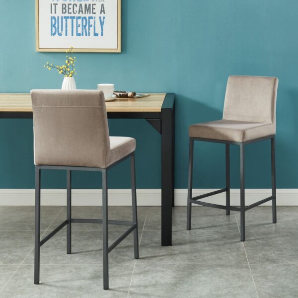 Alternative view of Diego 26 Inch Counter Stool, Set of 2 in Grey and Grey Leg