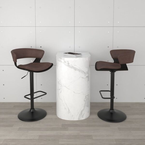 Alternative view of Rover Adjustable Air Lift Stool in Brown and Black